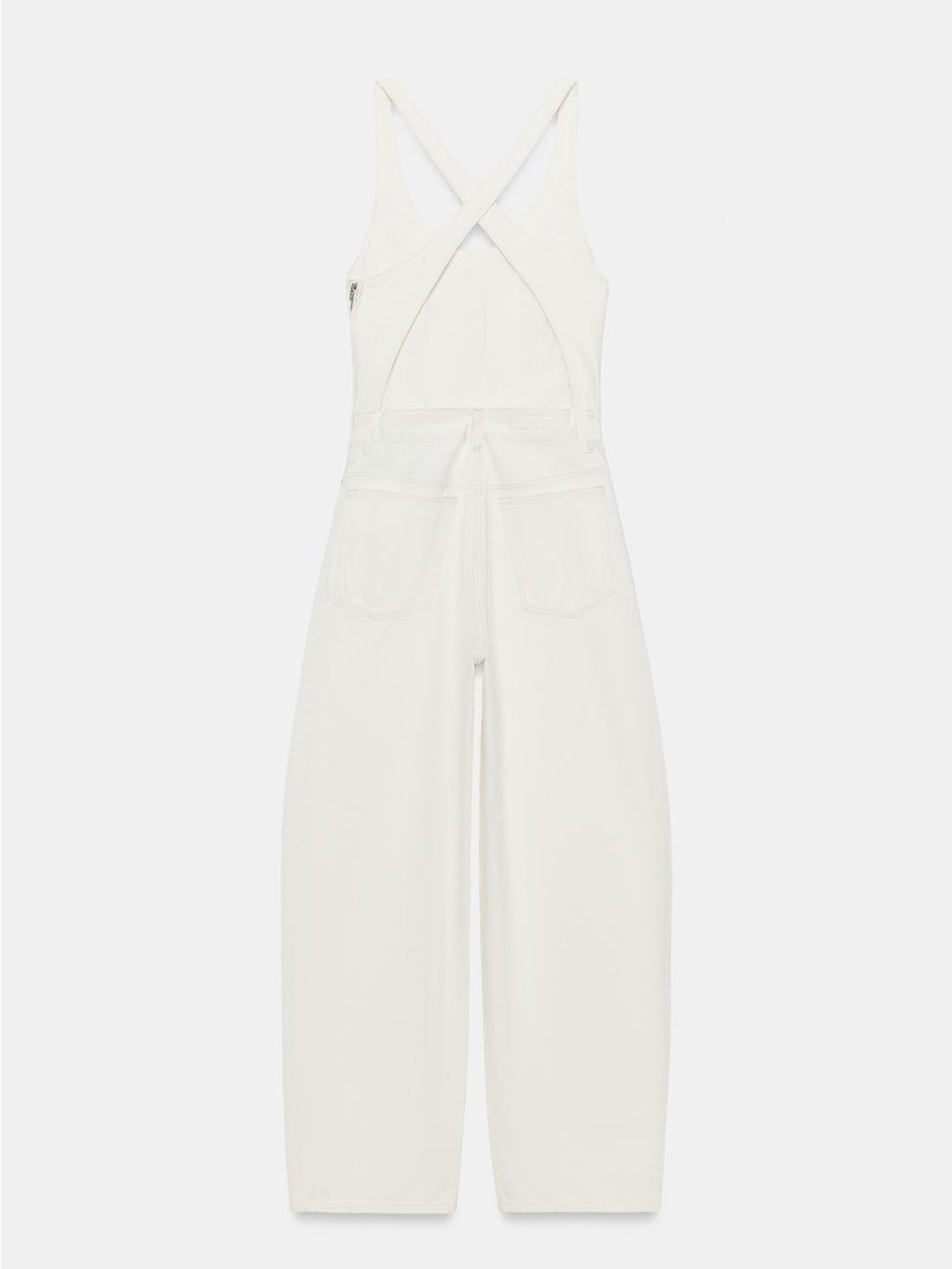 Zara White Backless Wide-Leg Jumpsuit - Picture 5 of 11